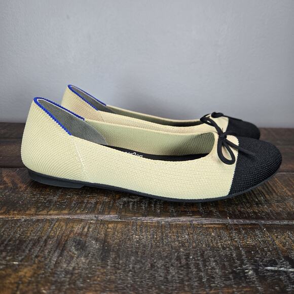 NEW Rothys The Ballet Flat Bow Womens 5 Flats Slip On Ballet Shoes Cream - Picture 1 of 11